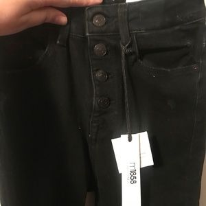 Brand NEW high waisted black jeans (multi buttons)